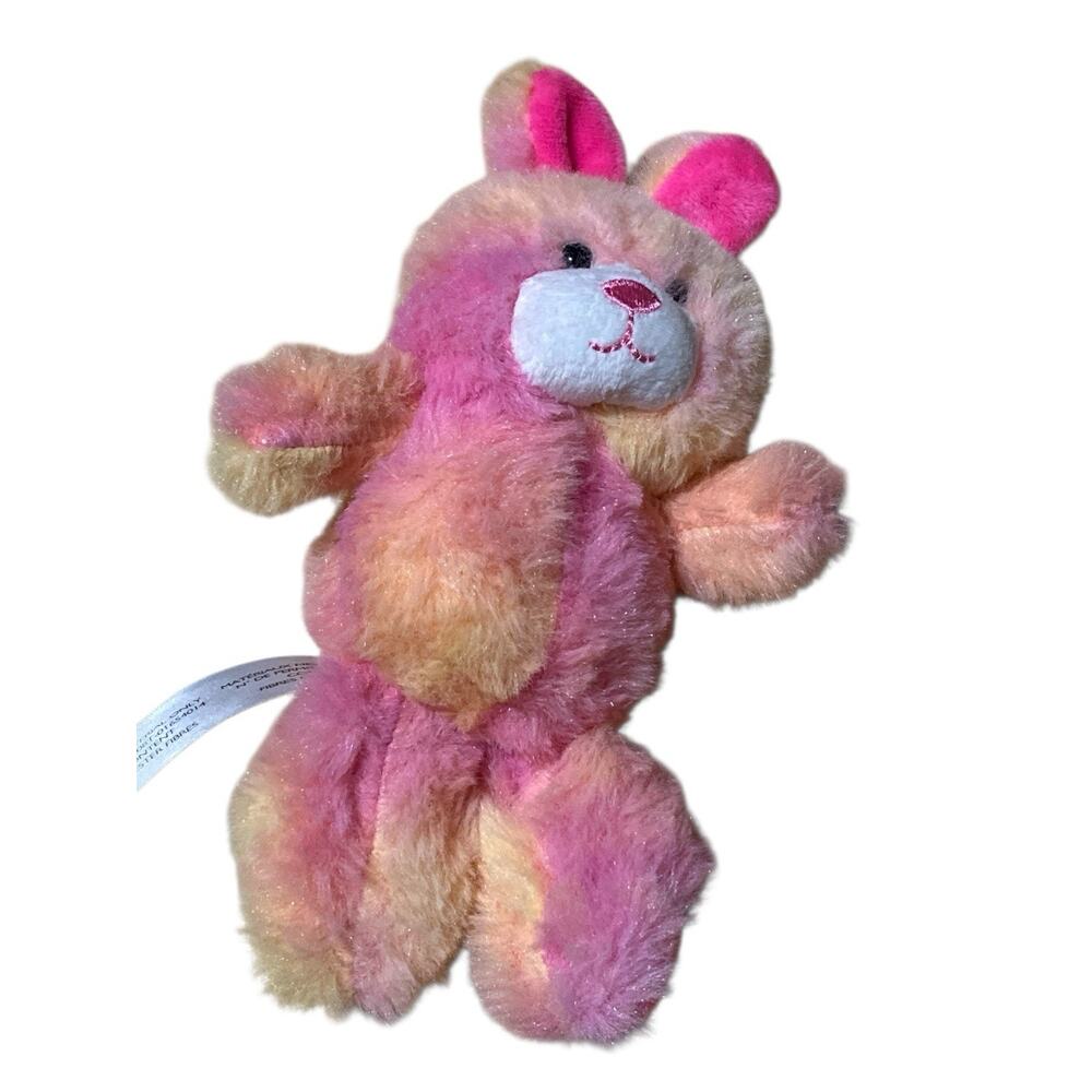 Animal Adventure Pink Yellow‎ Tie Dye Rabbit Bunny Plush Stuffed Animal Toy